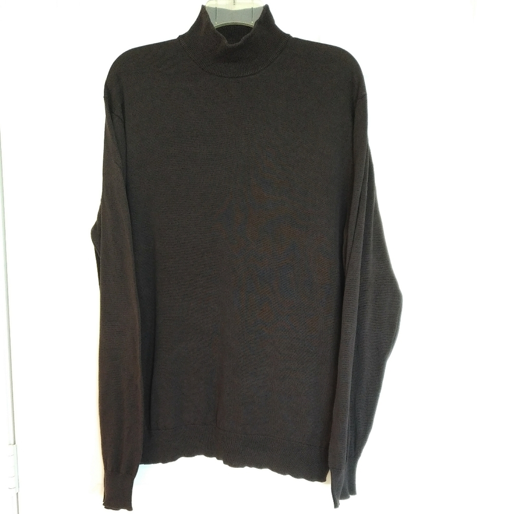 Brown Silk Turtleneck